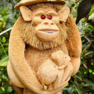 carved coconut husk animal srilanka monkey