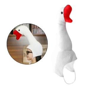 cute plush funny goose shape cap adult kids halloween party cosplay animal hood hat winter warm costume photo props headgear