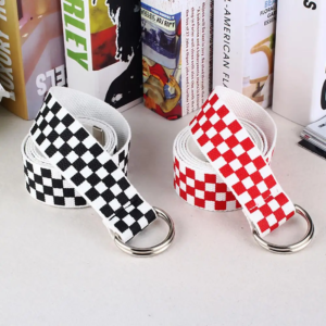 casual men women waistband black white plaid belt canvas checkerboard belts cummerbunds canvas waist belts casual checkered