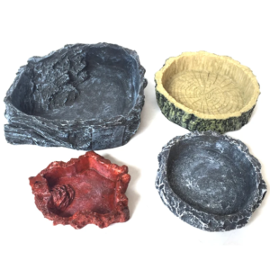 new pet bowls for gecko snakes lizard feeding resin reptile tortoise water dish food bowl toy amphibians pet accessories