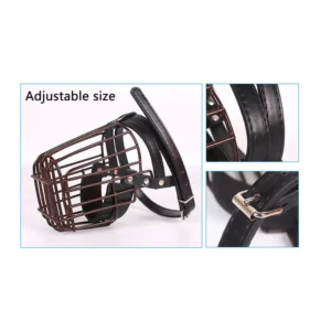 adjustable dog muzzle leather pet mouth basket mask no bark anti biting cage flexible straps anti backing small big dog muzzles