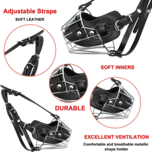 benepaw anti bite large dog muzzle wire basket metal mask adjustable leather straps pet mouth cover german shepherd pitbull