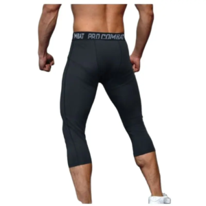 men base layer 3/4 cropped pants black tight training bottoms fitness running basketball white sports underwear s m l xl 2xl 3xl