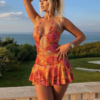 sisterlinda beads splice mini dress hipster tie dye print hollow out sleeveless a line bodycon mujer stunning beach party frock
