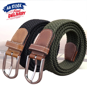 1pc new fashion belts for men women grooms wedding attire accessories canvas leather no punching elastic stretch woven waistband