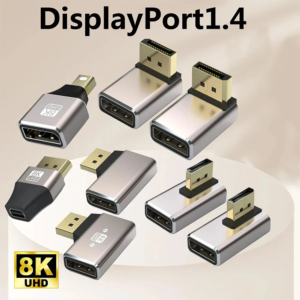 gold plated displayport1.4 adapter support 8k@60hz 4k@144hz hdr video alloy shell dp cable extender for desktop computer monitor