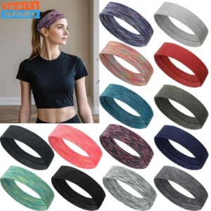 striped elastic yoga headband women sports headband men fitness running sweatband hairband headwear headscarf yoga accessories