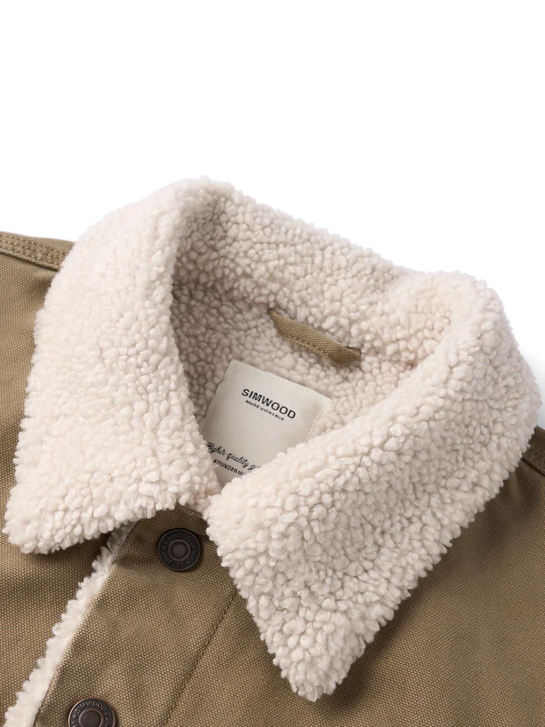 simwood 2025 winter new oversize sherpa lined trucker jacket men 11.8oz washed vintage canvas fabric plus size coats