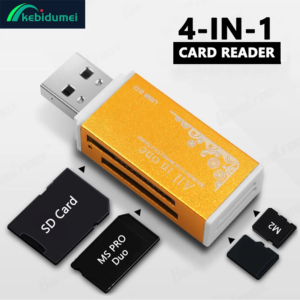 all in 1 card reader 4 ports flash memory card slot usb2.0 tf m2 ms pro duo mmc sdhc memory card adapter for laptop desktop pc
