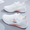 spring and summer women's flying woven sneakers fashion all match running shoes mesh surface breathable casual