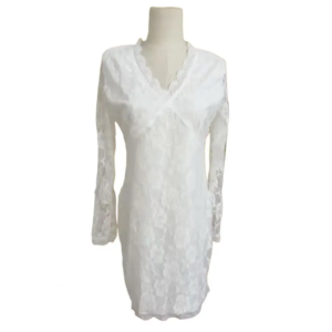 fashion ladies dress soft lace long sleeves waist tight elegant ladies wrap hip bodycon dress party dress daily wear