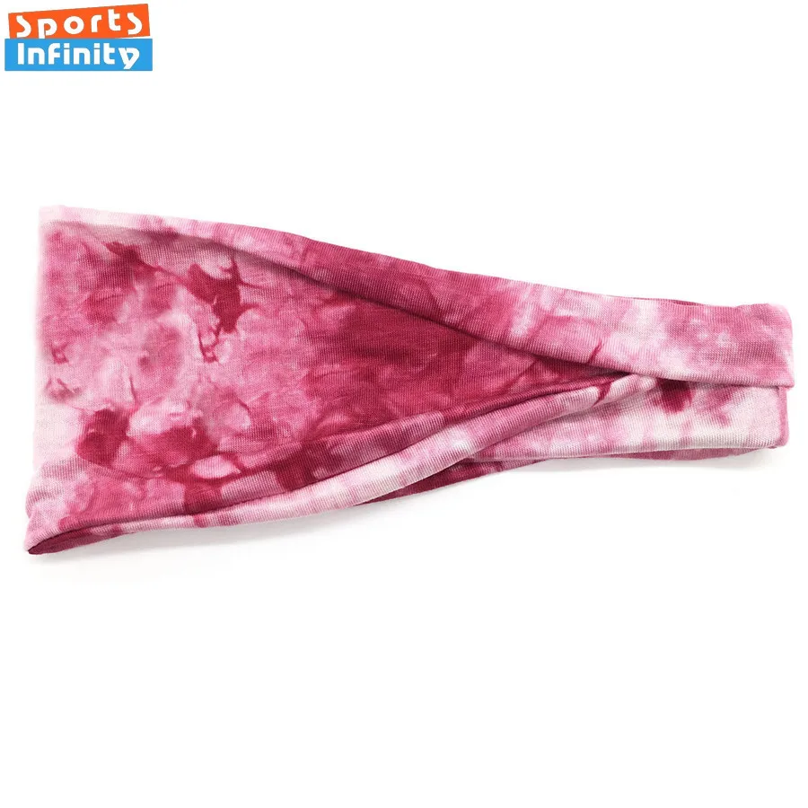tie dye sports headband women yoga headbands fitness sweatband anti sweat printed headscarf running head band hair accessories