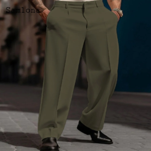 2024 mens elegant fashion party wedding suit pants army green soft pocket trouser men's luxury wide leg suits pants plus size