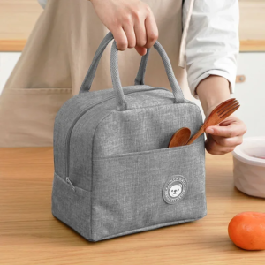portable insulated canvas lunch bag for girls picnic travel food storage