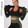 breathable seamless yoga suit women's summer fitness wear tight drying three piece set sports shoes clothing accessories