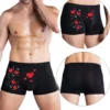 men's comfortable boxer shorts underwear with heart shaped love print, valentine's day gift, elastic underwear s xxl