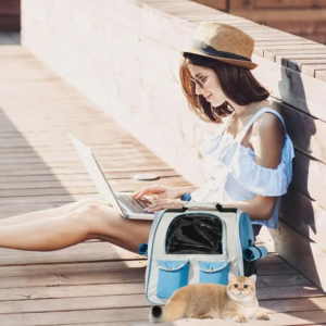 pet backpack breathable pet cat dog bag carrier backpack multi pocket small medium pets traveling hikingcomfortable durable