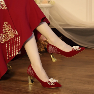 new women pumps wedding high heels shoes comfortable lightweight sole non slip ) floral patterned strapless sandals formal