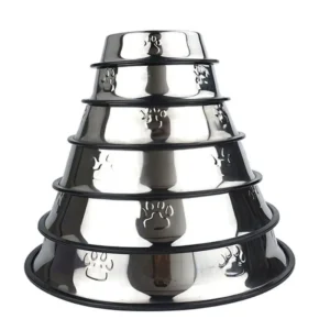 paw stainless steel pet dog bowl feeder skidproof anti ant shape cat dog bowls food accessories pet supplies 6 sizes