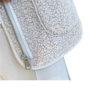 vest thick women sleeveless vests casual zipper pockets round neck jackets solid warm coat regular spliced elegant autumn winter