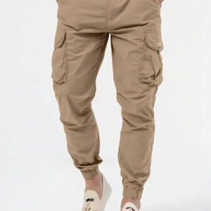 cargo pants men long pant high waist simple zipper splice straight trousers casual regular pockets solid autumn winter 2024