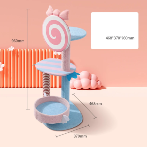 manufacturer wholesale pink blue cute sisal cat scratcher tree lollipop design