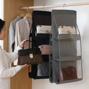 6/8 pocket hanging handbag organizer handbag storage artifact bag dust proof cover household wardrobe closet organizer