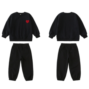 family look mom and daughter dad son clothing set long sleeve heart warm sweatshirt and bottom matching clothes new year outfit