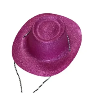 r1we glittering powder cowboy cap fedora hat for women men sparkling plastic panama hat costume accessorie
