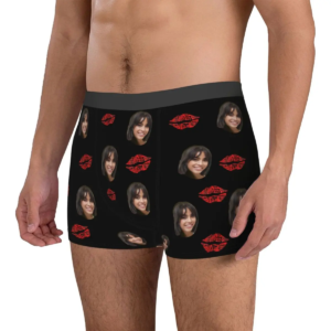 custom personalized boxer diy your picture shorts panties men underwear couple lip soft underpants for male s xxl