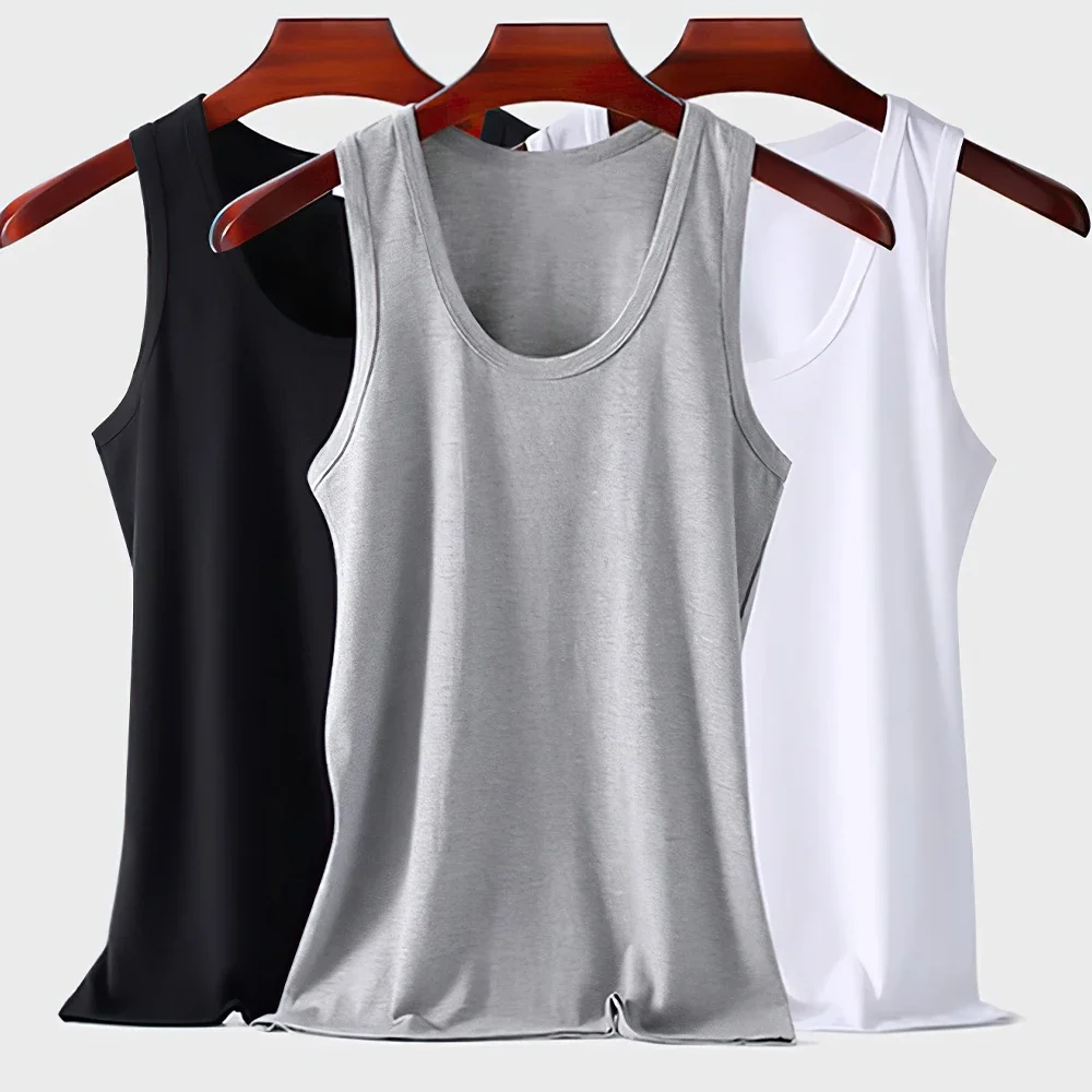 men vest pure cotton breathable solid motion men’s underwears cotton undershirts l 4xl waistcoat for men sports fitness vest