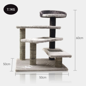 grey sisal short plush cat trees scratcher