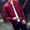fashion bomber jacket solid stand collar zipper jacket men windbreaker zip up sports coat cardigan spring jacket men overcoat