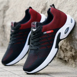men's trendy breathable lace up running shoes korean light casual sports sneakers