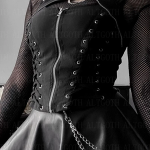 altgoth dark gothic vintage bandage vest women harajuku punk grunge halter corset camis emo alternative streetwear rave outfit