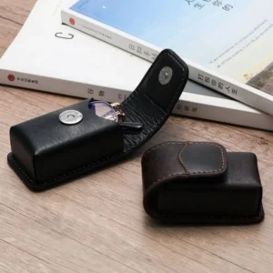 upscale belt wearable reading glasses case folding myopia glasses storage box portable lightweight women men sunglasses holder