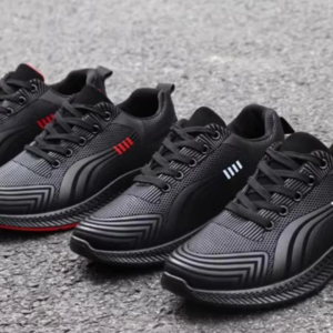 waterproof men's sneakers casual running shoes soft bottom black leather sports shoes