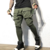 cargo pants men long pant solid casual regular pockets slim fit straight trousers zipper high waist autumn winter 2024