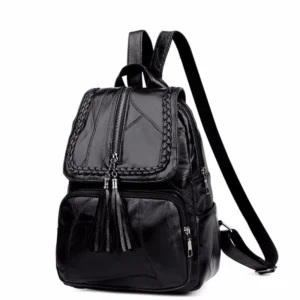 new fashion leisure women's simple backpack travel soft pu leather handbag shoulder bags for women girls school bag