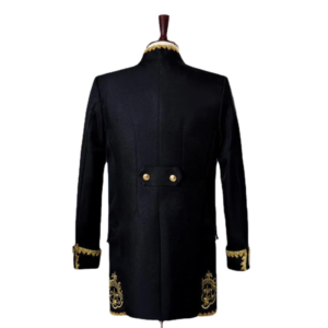 classic men luxurious embroidered suit 3 piece black / white fashion male court tuxedo blazers jacket and pants with vest