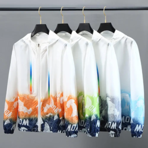 men lightweight coat men's sun hooded windbreaker with quick drying technology zipper placket shoes print for daily
