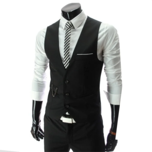 vests blazer men single breasted v neck sleeveless suits cardigan buttons business slim fit spliced patchwork pockets 2025