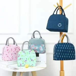 1pcs thermal lunch dinner bag canvas handbag picnic cooler bag travel breakfast box school children convenient food tote bags