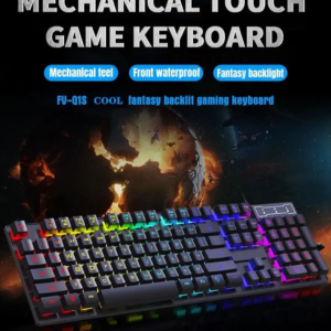 104keys wired keyboard with rgb backlit breathing light gaming ergonomic keyboard and mouse set for computer laptop gamer office