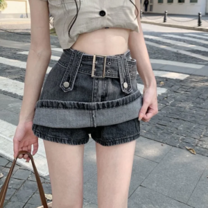 y2k denim short woman culottes high waist short skirt for women high street summer new fashion women's sexy mini denim shorts