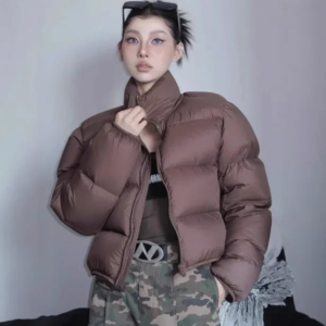 kendall jenner short puffer jacket women's thick winter coat stand collar bread style autumn winter small size female outerwear