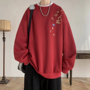 men's streetwear embroidered sweatshirt high quality hoodie luxury brand unisex pullover men clothing red/black/apricot