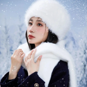 fashion korean cap women's winter snow ski cap thick warm imitation fur bucket hat faux fox fur hat russian hat luxury bonnet