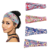 european and american printed hair band temperament head wide side wash hair accessories women's headscarf sports bandage