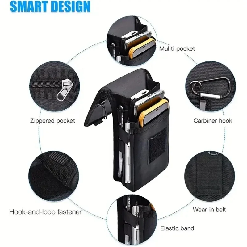 large screen mobile phone bag casual waist bags daily coin purse multi purpose phone belt pouch tactical molle phone pouch carry